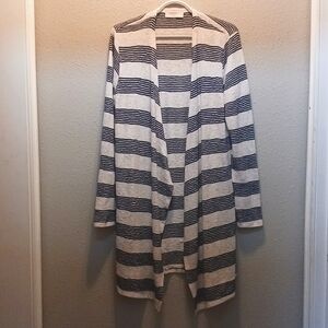 Renee C. long striped cardigan